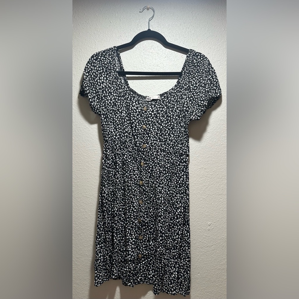 SO Clothing floral mini skater dress, size M.